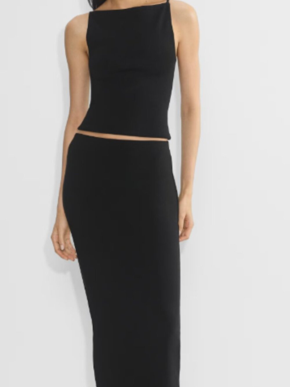 Babaton Aritzia Formulate Skirt Black Long Pull-On Column Skirt Size L NWT